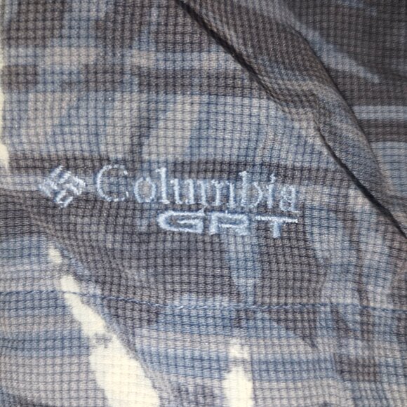 Columbia Sportswear Men's GRT Button-Up Shirt L Blue Floral Print Casual Hiking - Picture 6 of 10